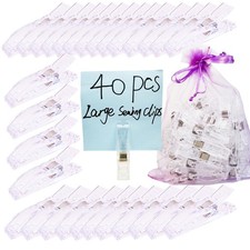 40 PCS Large Size Sewing Clips Clear Color Quilting Clips Multipurpose Fabric...