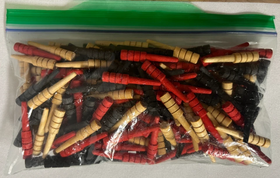 Vintage Large 12" X 9" Wood Hanging CRIBBAGE BOARD w/ 180 Pegs - Image 3 of 4