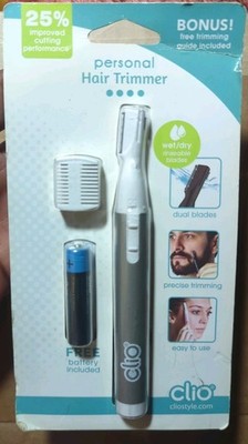 Clio Personal Hair Trimmer w/ Trimming Guide-- Silver