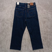 Levi's Premium Ribcage Straight Ankle Jeans 30x27 Raw Hem Blue Button Fly NWT