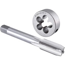 Burkit 9/16"-18 UNF Tap and Die Set Left Hand, Silver