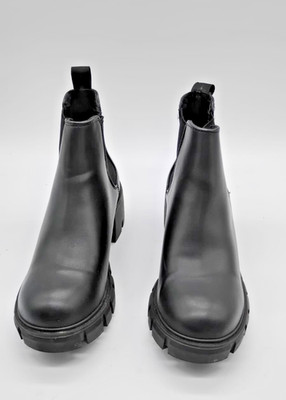Steve Madden Howler Womens Black Platform Lug Sole Chelsea Ankle Boots Size 7.5