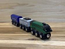 WOODEN RAILWAY TRAIN B3TR MALLARD 4468 ENGINE CARS - THOMAS BRIO VINTAGE