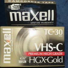 Sealed Maxell HGX-Gold TC 30 VHS C High Grade Camcorder Cassette Tape