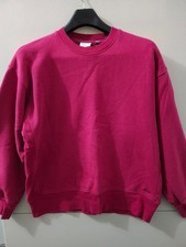 Aritzia TNA Sweatshirt Womens M Magenta Boyfriend Fleece Crewneck Pullover Heavy