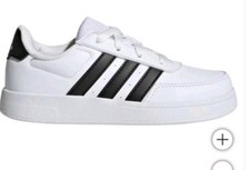 adidas Kids' Breaknet Shoe Size 2 White Tennis Shoes Sneakers