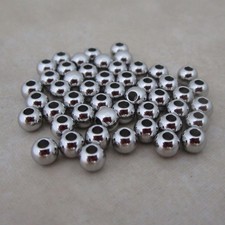 50 round 3.8mm beads stainless steel seamless 1.5mm hole