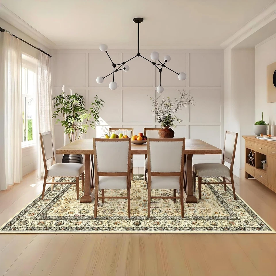 Boho Rugs Area Rug Vintage Rug Traditional Floral Carpet Living Room Dining Room - Image 3 of 4