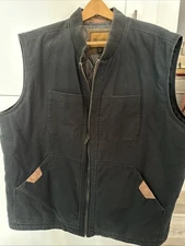 Venado Vest Concealed Carry Mens XXL Black Canvas Quilted Work Utility