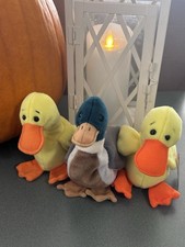 Lot Of 3 Ty Beanie Babys - 2 Quackers The Duck, 1 Jake The Mallard