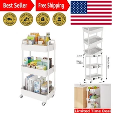 Elegant 3-Tier Rolling Utility Cart with Wheels for Seamless Organization
