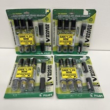 Lot of 4 Pilot V Board Master Dry Erase Marker Medium Chisel Tip 3pk w/2 Refills