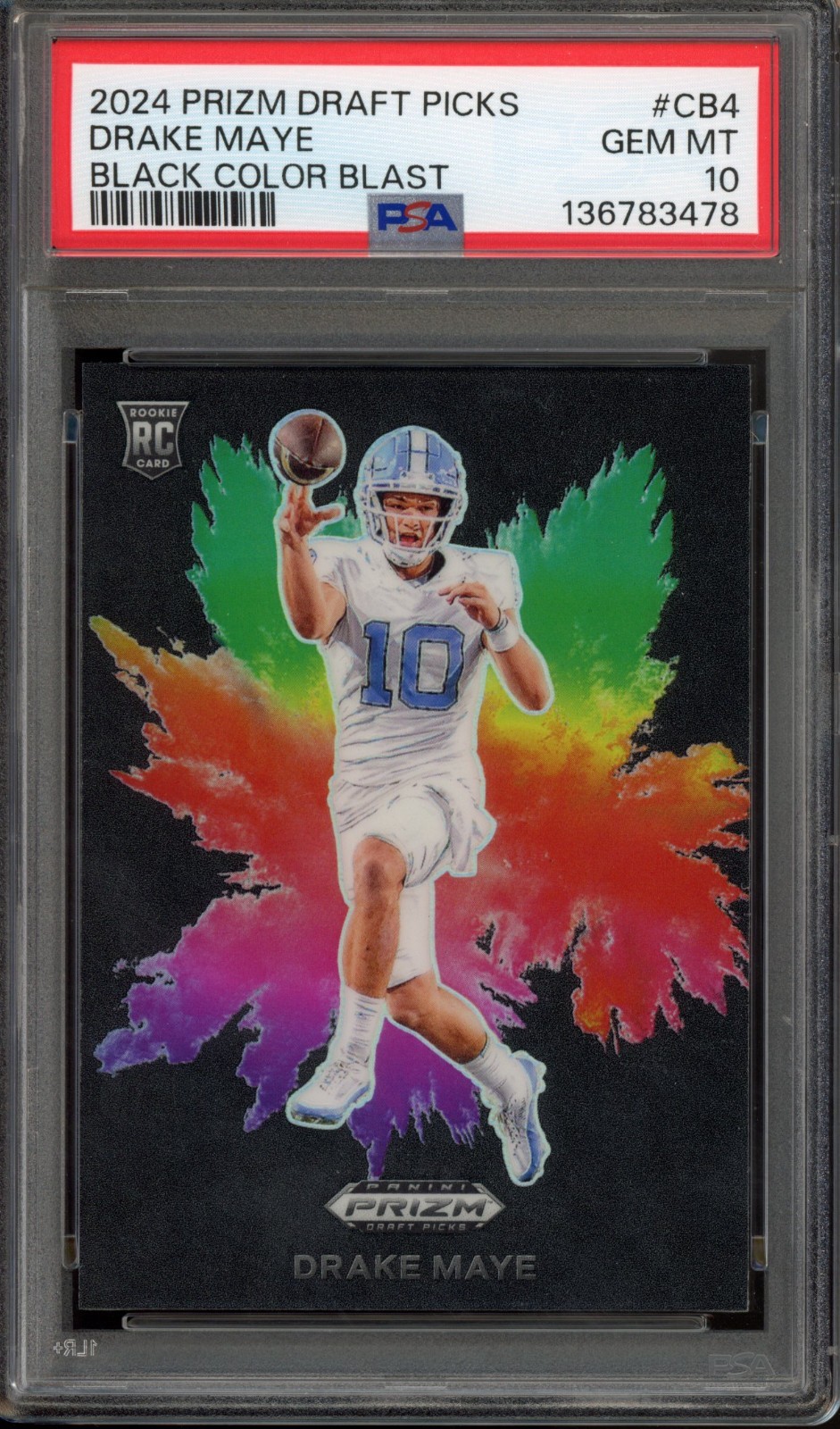 Drake Maye Panini Prizm Draft Picks Color Blast #CB4 Base