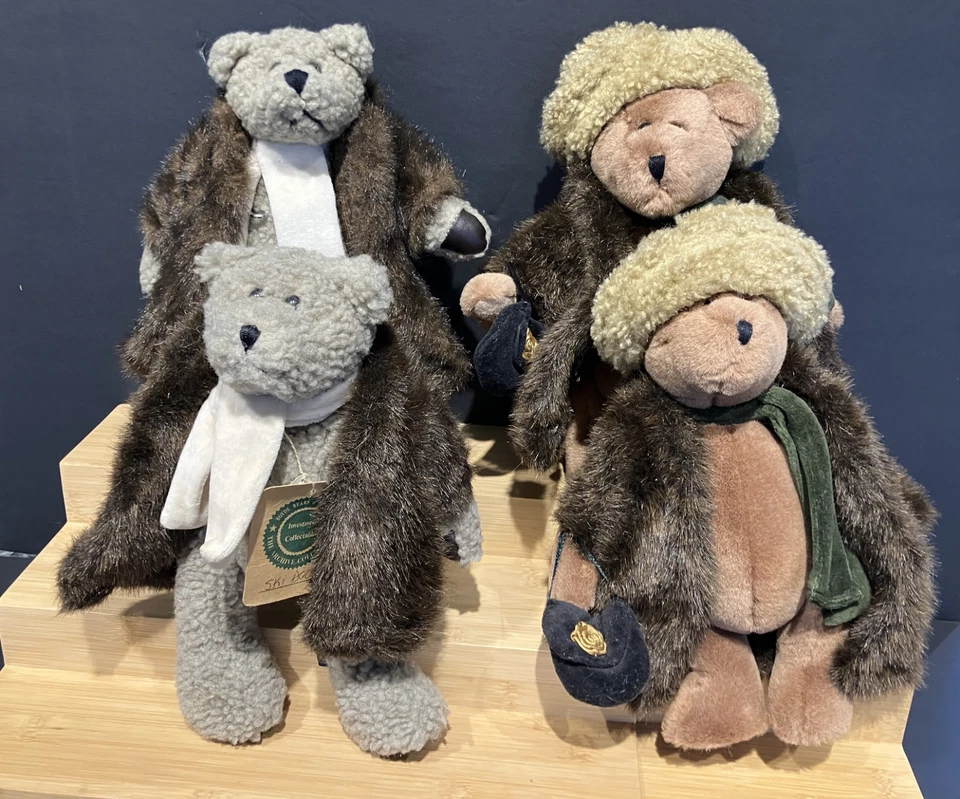 Peluche Boyd's "Tía Bessie Skidoo" y "Skidoo" (con abrigos de piel) LOTE de 4 / Nuevo de Lote Antiguo Foto 4 de 4