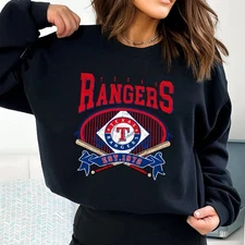 Texas Rangers Sweatshirt, Vintage Baseball Crewneck, Unisex Game Day Sweater