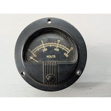 Vintage W.S. NO. 19 Voltmeter 600 Volts Electrical Panel Meter Industrial Rare