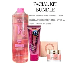 AVE VC TONER 500ml. Retinol Dragon Blood Placenta Cream & Sunscreen Cream -TRIO