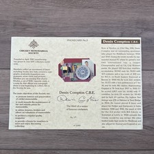 Denis Compton - England - Signed Limited Edition Phone Card - No.25