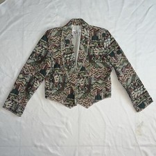 Vintage Western Aztec Tapestry Blazer By Expose Italy Women s Size Large