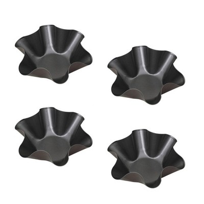 4 PCS Black 16.5x7.5x6cm Carbon Steel Taco Salad Bowl Maker Tortilla Pan Mold