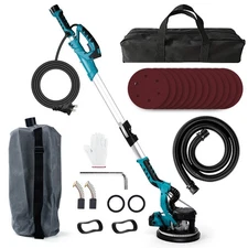 Self-Vacuuming Wall Sander with Extension Pole and 360° LED Lighting