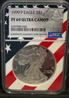 1999-P Silver American Eagle PF69 ULTRA CAMEO Flag Core