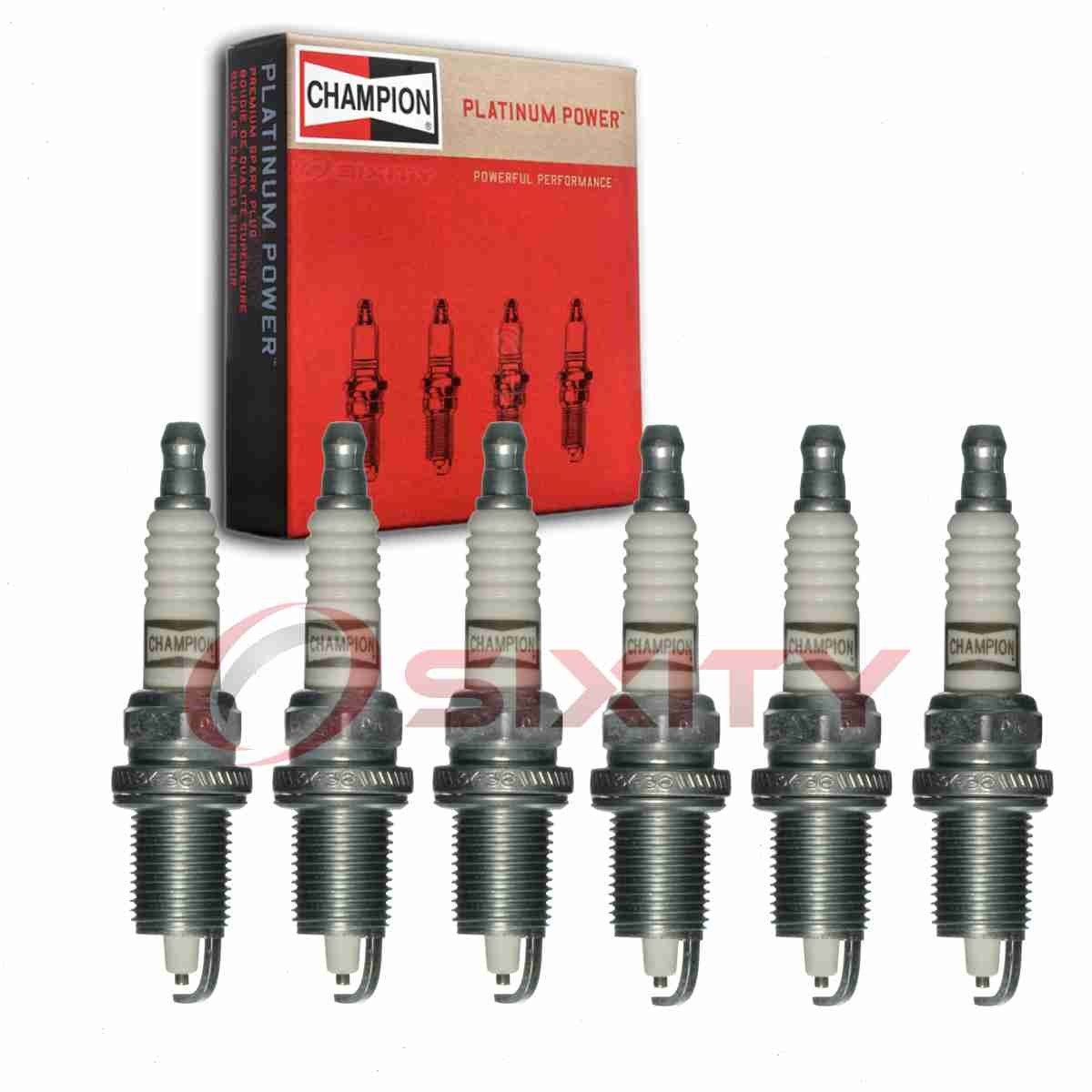 6 pc Champion Platinum Spark Plugs for 1997-1998 Dodge B1500 3.9L V6 xd
