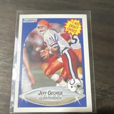 1990 Fleer Rookie - Jeff George Illinois Colts #347 NFL Draft Choice Card. rookie card picture