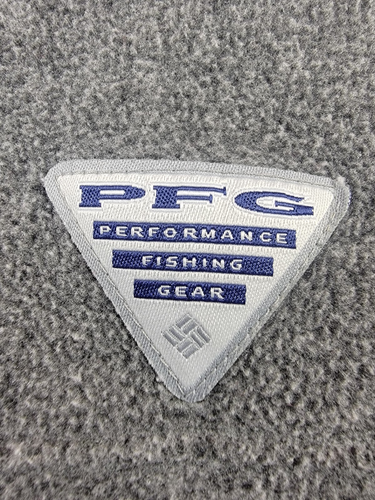 Columbia PFG Jacket Mens Large Gray Fleece Full Zip Outdoor Fishing Active - Picture 10 of 13
