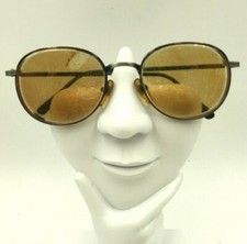 Vintage Goeffrey Beene GB1116 Tortoise Gray Metal Oval Sunglasses FRAMES ONLY
