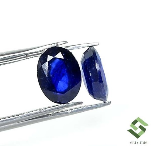 8x6 mm Natural Blue Sapphire Oval Cut Pair 3.27 CTS Faceted Loose Gemstones GF - Picture 4 of 9