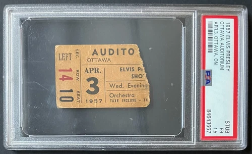 Elvis Presley 1957 Ottawa Concert Ticket Stub POP 1 PSA 1.5 Extremely Rare Music