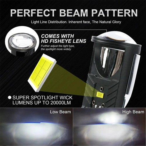 Faro delantero con proyector LED H4 6000K con ventilador turbo de 22 000lm 90W - Imagen 4 de 9