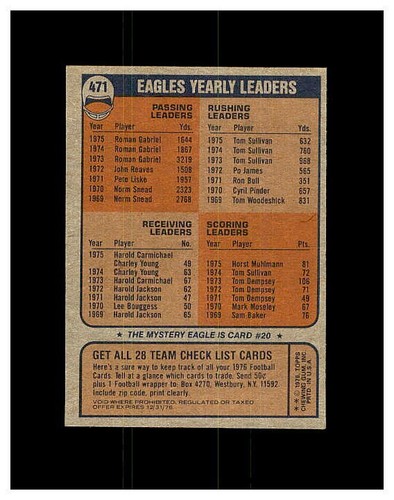 1976 TOPPS FOOTBALL #276-527 YOU PICK SEE PHOTOS OF EVERY CARD STARS NEW LISTING - Picture 451 of 473