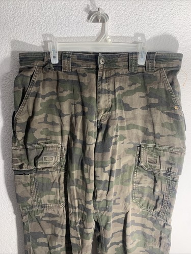 Duluth Trading Pants Mens 38x34 Green Camo Flex Fire Hose Cargo Straight Stretch - Picture 3 of 8
