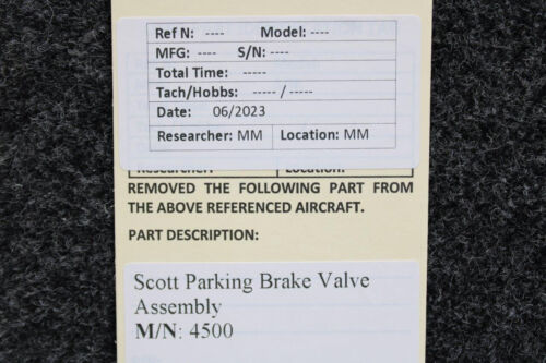 Scott 4500 Parking Brake Valve Assembly - Picture 8 of 8