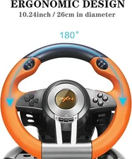 PXN V3Pro Racing Car Gaming Steering Wheel W/ Pedals for PS4 PC XBOX Switch PS3