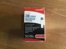 Leader True Metrix Self Monitoring Blood Glucose Test Strips 50 ct EXP 3/26/2026
