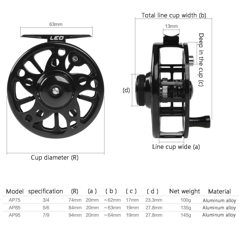 Aluminum Fly Fishing Reel 3/4 5/6 7/8WT Large Arbor Light Saltwater