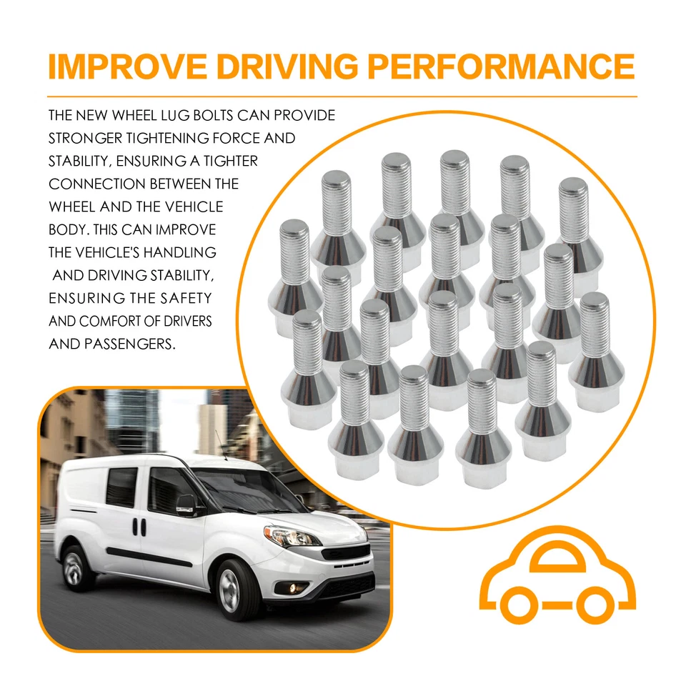 20x Car Lug Bolt for Fiat 500X 500L Ram ProMaster City Jeep Renegade 68296586AA - Image 2 of 4