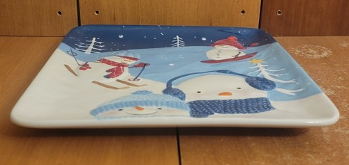 St. Nicholas Square LET IT SNOW Square Dinner plate, 11 1/4" - Picture 2 of 6