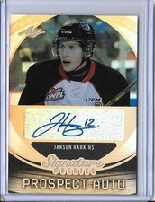 2015 Leaf Signature Series Prospect Jansen Harkins Bronze Auto RC NHL Jets