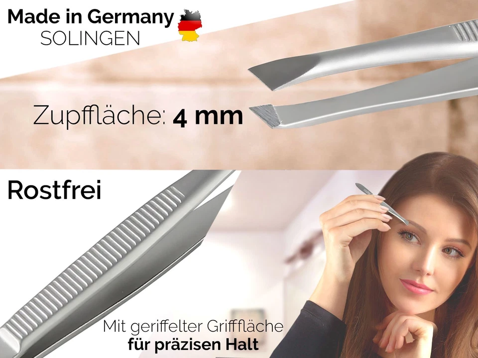 Solinger Zupfpinzette 8 cm Solingen Pinzette Rostfrei Haarzupfpinzette Edelstahl - Bild 4 von 4