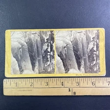 Frozen Franconia Notch Flume New Hampshire Stereoview Antique c1870 Y13077