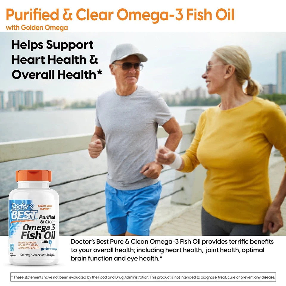 Aceite de pescado Doctor'S Best Clear Omega 3 120 unidades alta pureza 800 mg EPA 400 mg DHA Foto 2 de 4