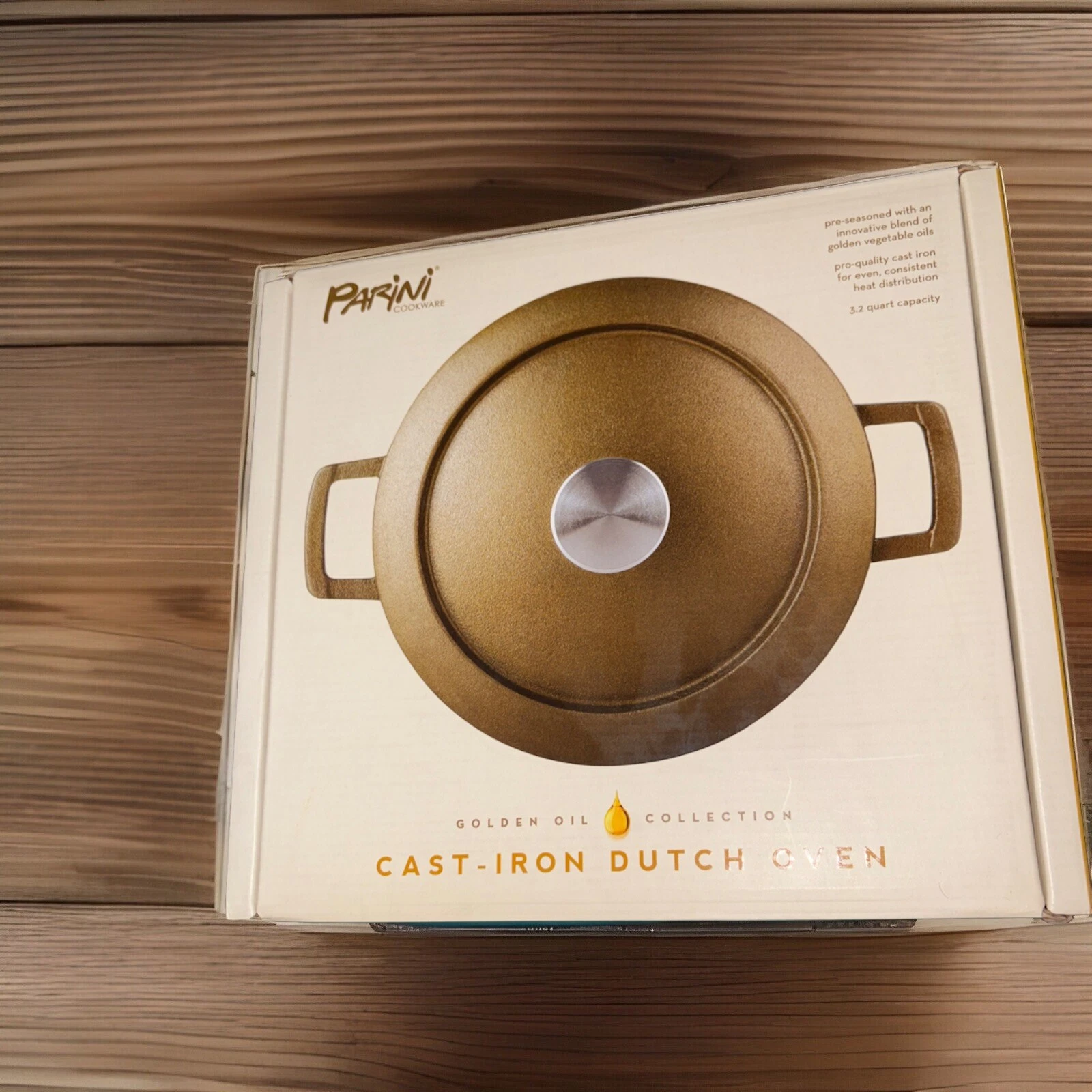 Gold Oil Collection Parini 3.2qt Cast Iron Dutch Oven