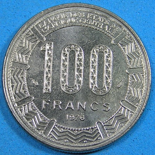 1976 Central African Republic 100 Francs Coin 3 Eland, Lustrous, Combined S/H