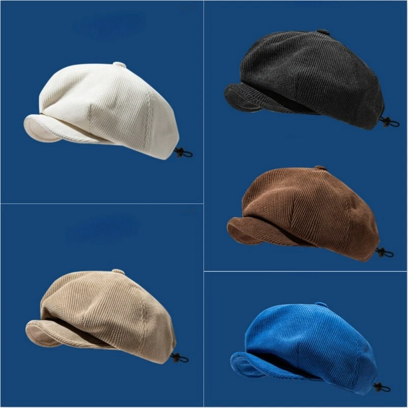 Mujeres Pana Newsboy Sombrero Gorra Pana Niño Panadero Taxista Pintor Moda Retro Nuevo Foto 2 de 4