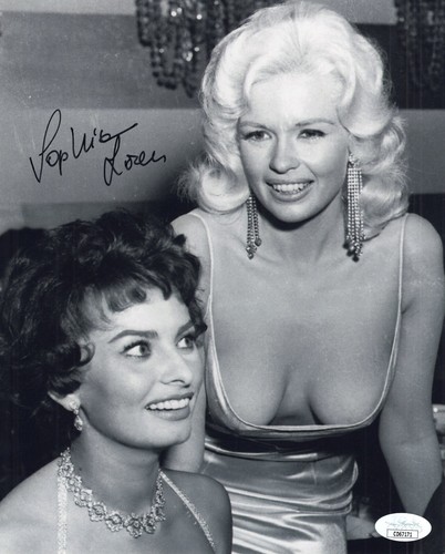 Sophia Loren signed autographed 8x10 photo with Jayne Mansfield #3 JSA COA - 第 1/2 張圖片