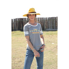 Cruel Denim  Ladies "Yee Haw" Grey Ringer T-Shirt CTK7277004